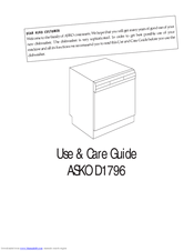 Asko D1796 Use And Care Manual