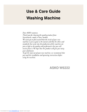 Asko W6222 Use And Care Manual