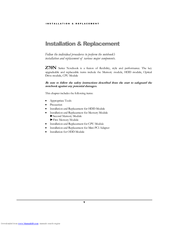 Asus Z70N Series Installation & Replacement