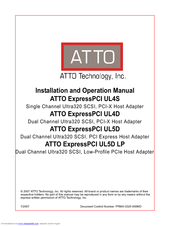 Atto technology ExpressPCI UL4S Installation And Operation Manual