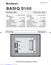 Audio Pro BASIQ S100 Technical Data