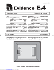 Audio Pro Evidence E.4 Technical Data