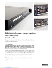 Audio Pro AVD-303 Datasheet