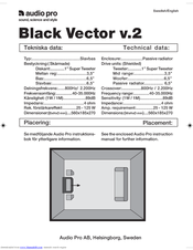 Audio Pro Black Vector v.2 Technical Data