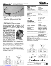 Audio Technica MICROSET AT892 Specification Sheet
