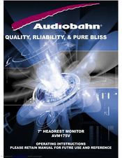 Audiobahn AVM175V Operating Instructions Manual