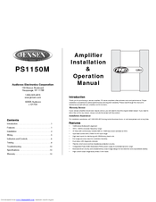 Audiovox PS1150M Operation Manual