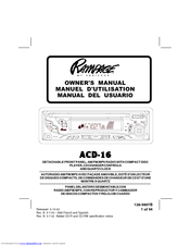 Audiovox ACD-16 Owner's Manual