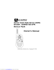 Audiovox GMRS150-2PK Owner's Manual