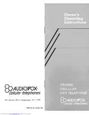 Audiovox CTX2500 Owner Operating Instructions