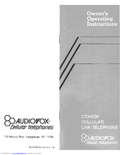Audiovox CTX4000 Owner Operating Instructions