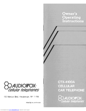 Audiovox CTX-4100A Owner Operating Instructions