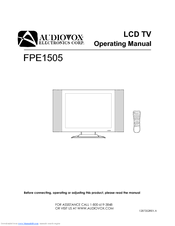 Audiovox FPE1505 Operation Manual