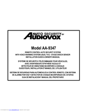 Audiovox AA-9347 Installation Manual & Owner's Manual