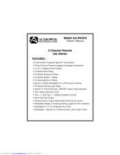 Audiovox AA-RS5CS Owner's Manual