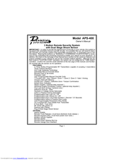 Audiovox Prestige Platinum Plus APS-400 Owner's Manual