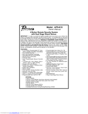 Audiovox Prestige Platinum Plus APS-610 Owner's Manual