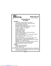 Audiovox Prestige Platinum+ APS 675 Owner's Manual