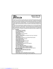 Audiovox Prestige Platinum APS-700 Owner's Manual