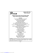 Audiovox Prestige Platinum Plus APS-750 Owner's Manual