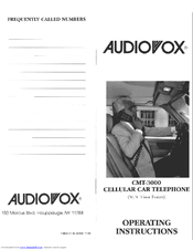 Audiovox CMT-3000 Operating Instructions Manual
