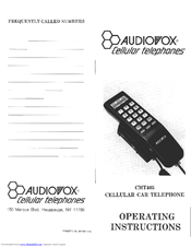 Audiovox CMT405 Operating Instructions Manual