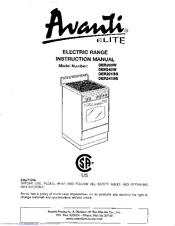 Avanti DER201BS Instruction Manual