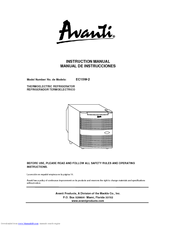 Avanti EC15W-2 Instruction Manual