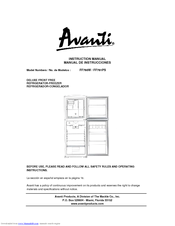 Avanti FF760W Instruction Manual