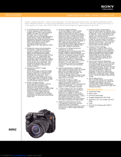 Sony DSLR-A700H User’s Guide Specifications