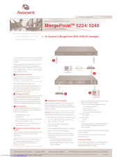 Avocent MergePoint 5240 Quick Installation Manual
