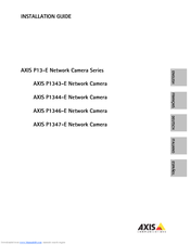 Axis P13-E Network Camera Series Installation Manual