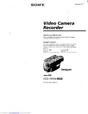 Sony Handycam CCD-TR930 Operating Instructions Manual