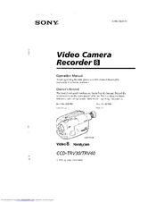 Sony Handycam CCD-TRV30 Operation Manual