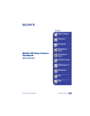 Sony MHS-CM1/D - Webbie Hd™ Mp4 Camera Handbook
