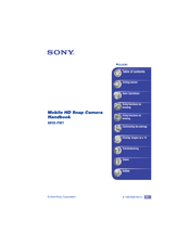 Sony MHS-PM1/D - Webbie Hd™ Mp4 Camera Handbook