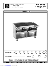 Bakers Pride F-30GS Parts List