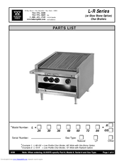Bakers Pride L-36GS Parts List
