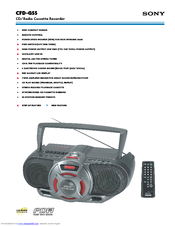 Sony CFD-G55 - Cd Radio Cassette-corder Specifications