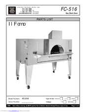 Bakers Pride FC-516 Parts List