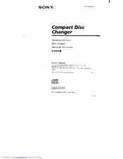Sony CDX-715 - Compact Disc Changer System Operating Instructions Manual