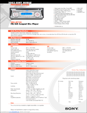 Sony CDX-M730  (XT-XM1) Product Manual