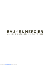 Baume And Mercier Diamant 8600 User Manual