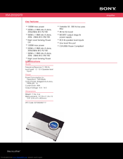 Sony XM-2002GTR Specification Sheet