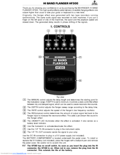 Behringer HI BAND FLANGER HF300 User Manual