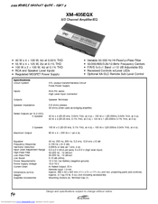 Sony XM-405EQX Marketing Specifications Product Manual