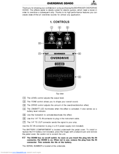 Behringer OVERDRIVE OD400 User Manual