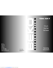 Beko TZDA524F Operating Instructions Manual