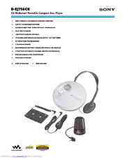 Sony CD Walkman D-EJ756CK Specifications