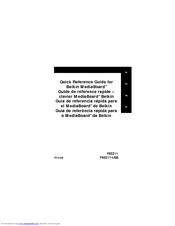 Belkin MediaBoard F8E211-USB Quick Reference Manual